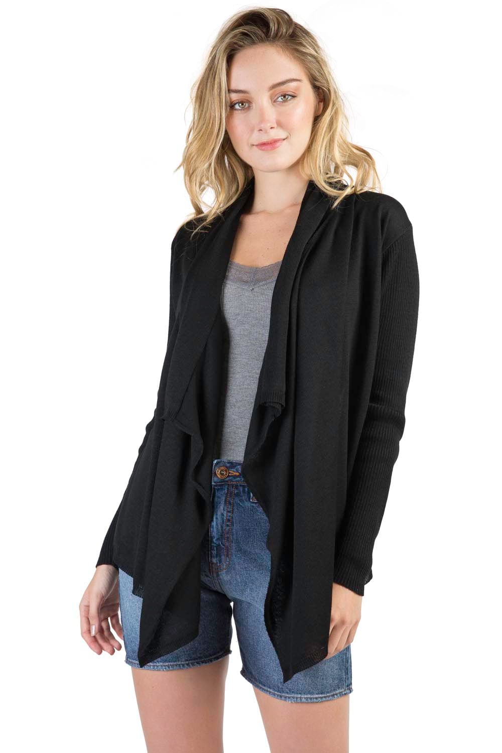 casaco tricot preto feminino