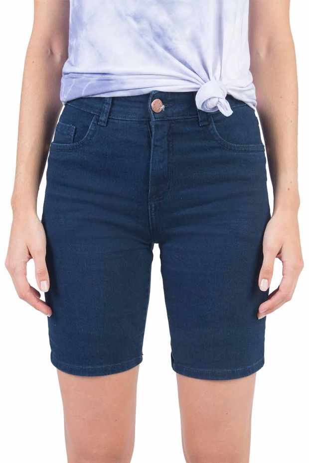 bermuda preta jeans feminina