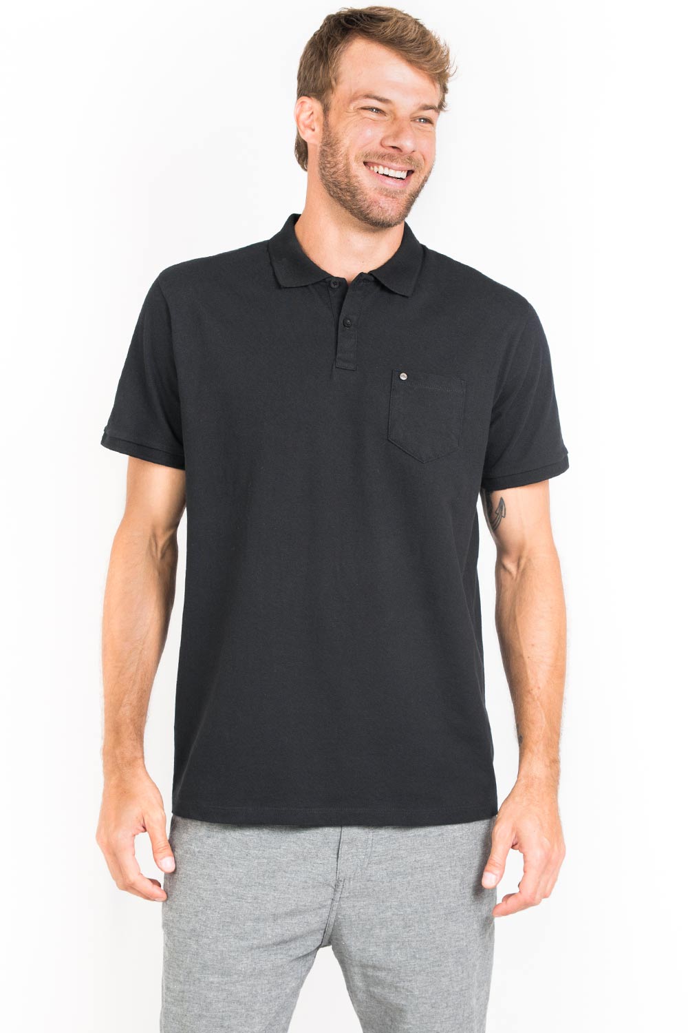 Polo Básica Com Bolso Flex Preta