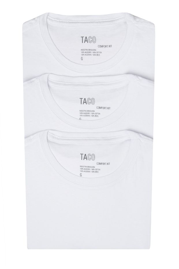 Kit Com 03 T-Shirts Básicas Brancas BRANCAS/GG