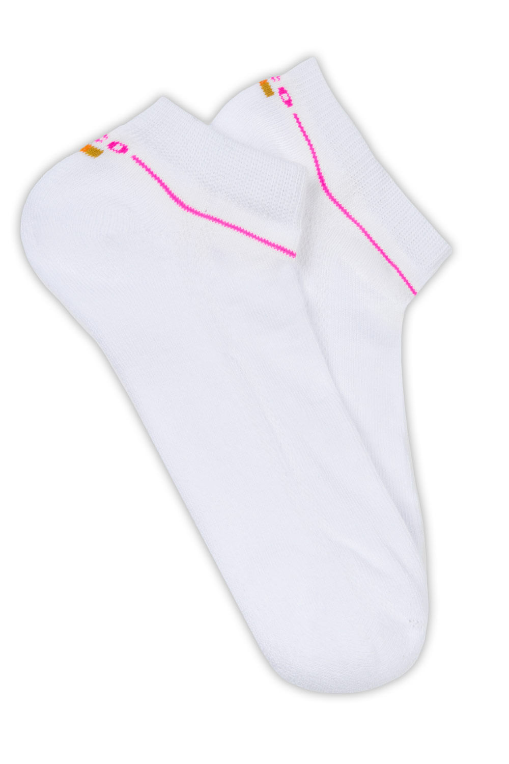 Meia Listra Branca/Pink