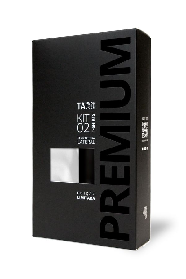 Kit Com 02 T-Shirts Básicas Premium Branco/Preto BRANCO/PRETO/GG