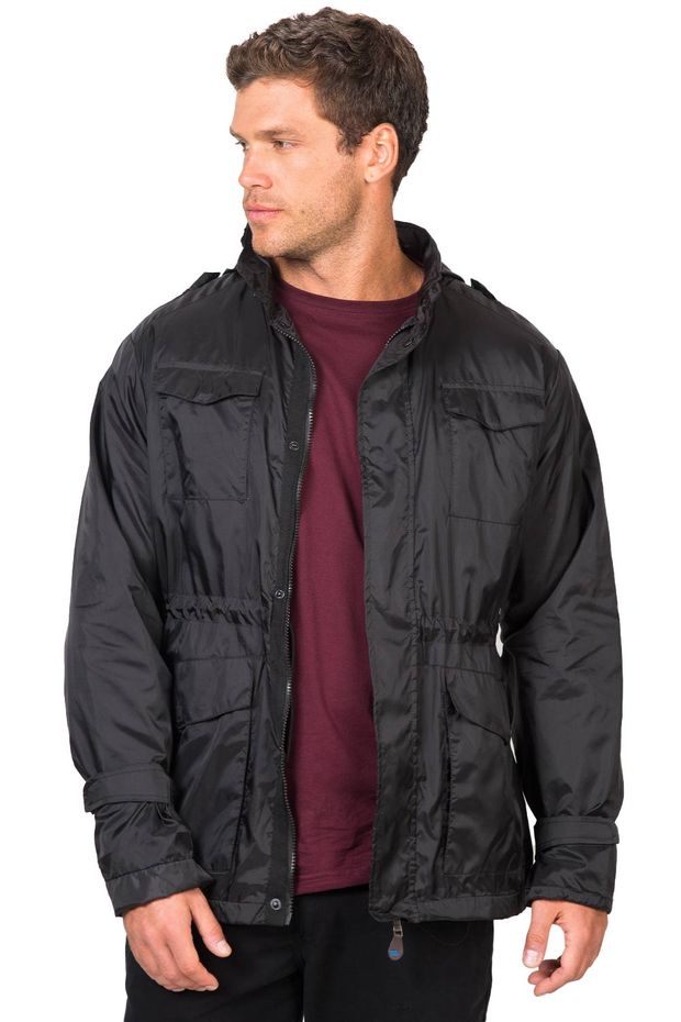 Jaqueta Parka Com Capuz Removível Preta PRETA/P