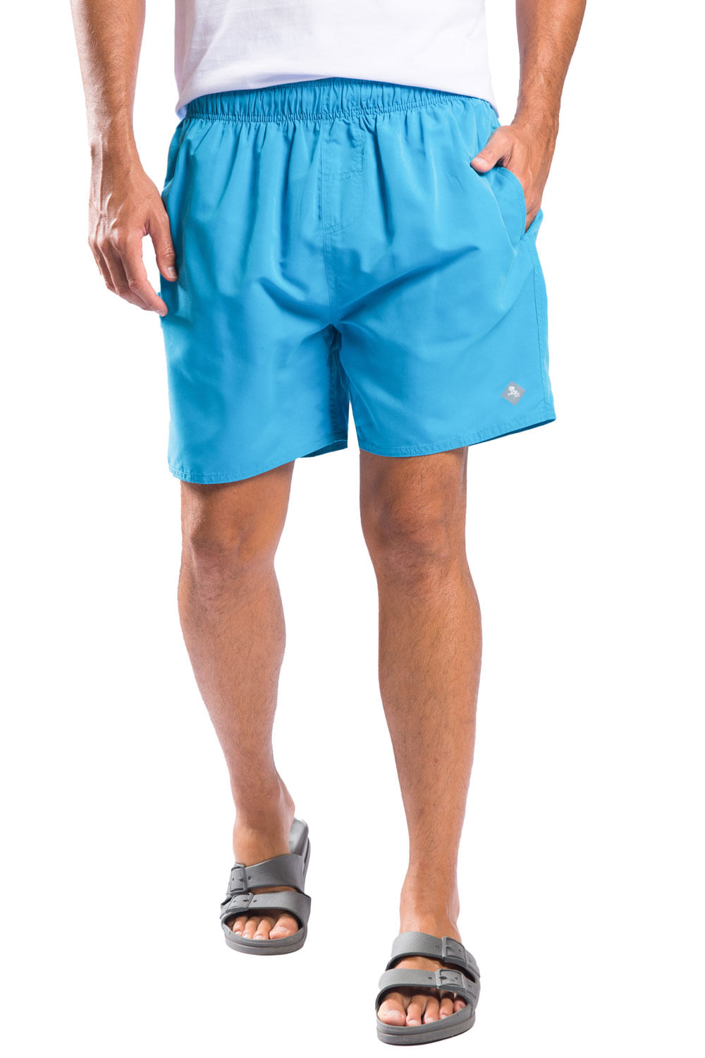 Short Liso Azul Turquesa