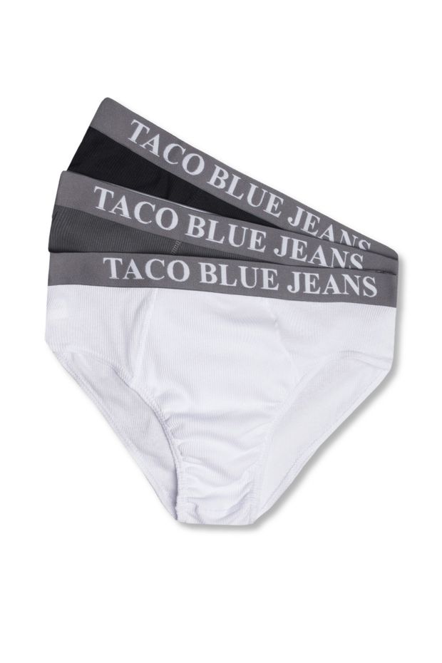Kit De Cueca Slip Taco Blue Preto/Grafite/Branco PRETO/GRAFITE/BRANCO/P