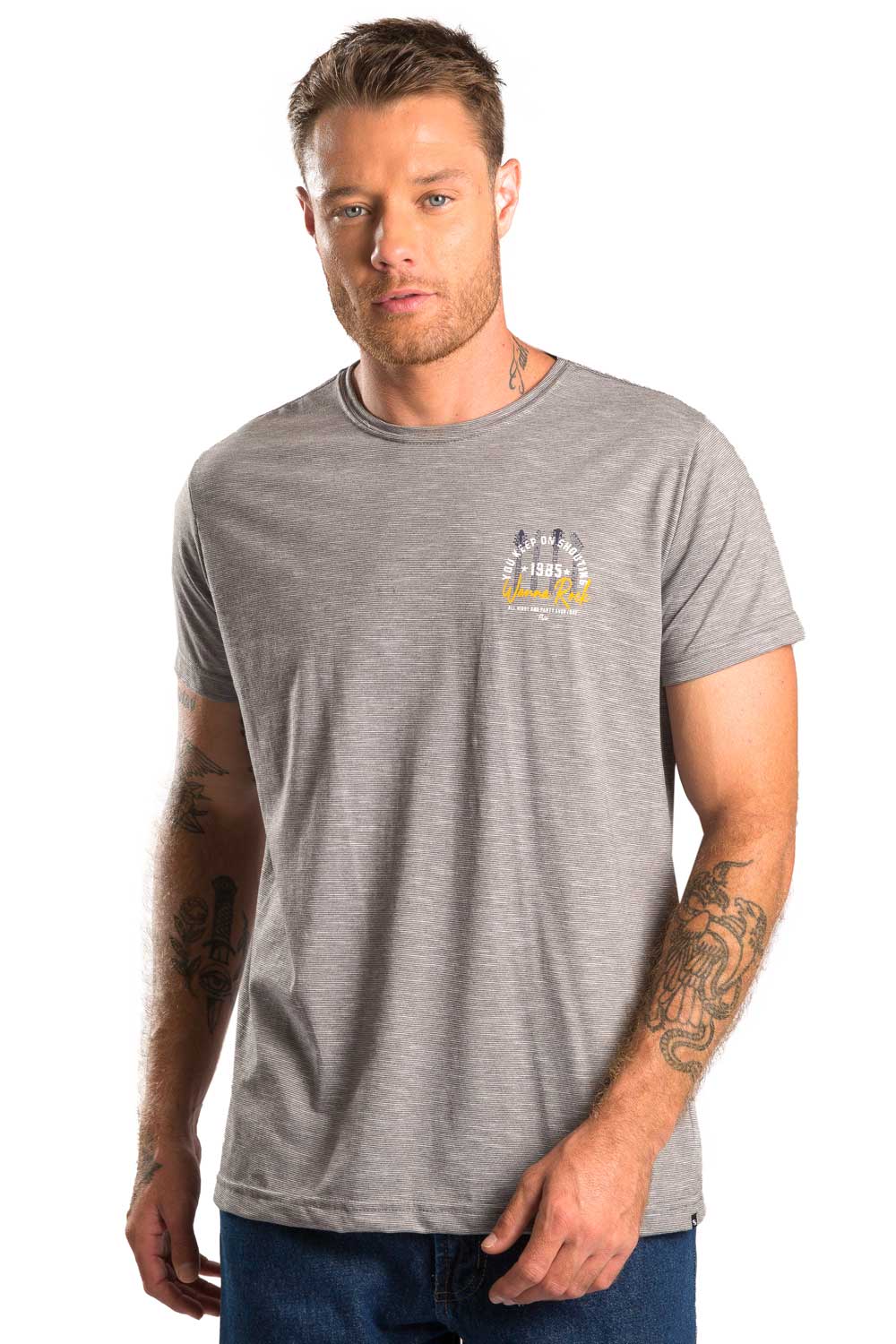 T-Shirt Estampada Flamê Fiado Wanna Rock Grafite