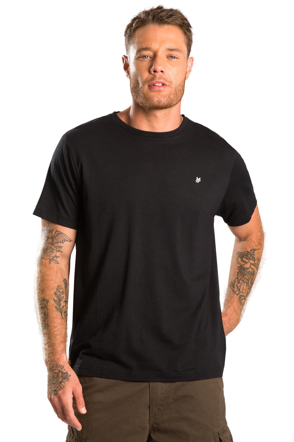 T-Shirt Básica Premium Modal Spandex Preto