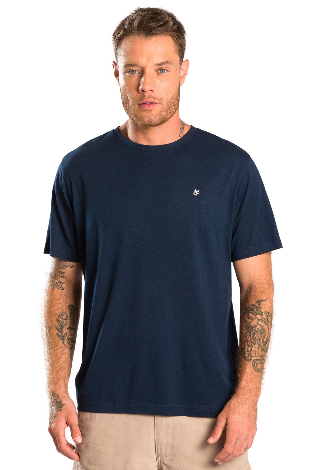 T-Shirt Básica Premium Modal Spandex Azul Marinho