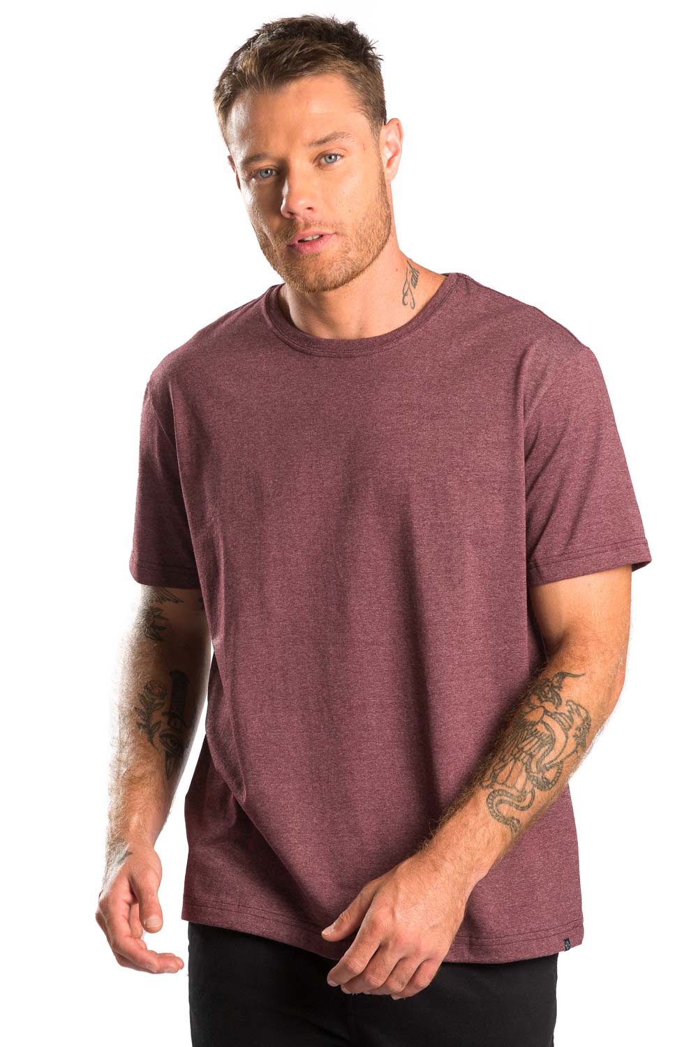 T-Shirt Básica Mescla Comfort Vinho