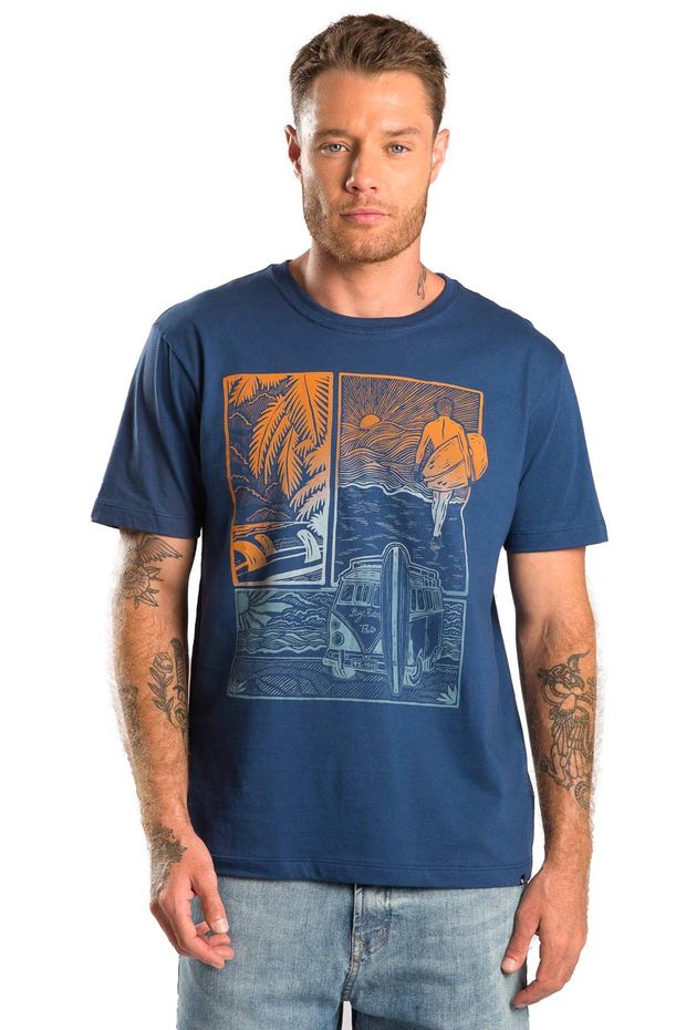 T-Shirt Estampada Hq Azul AZUL/P