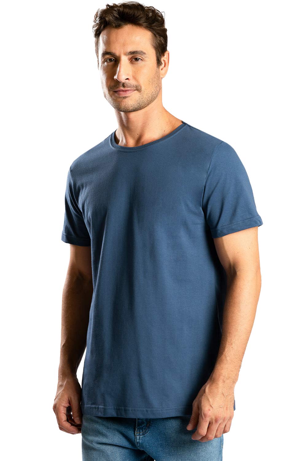 T-Shirt Básica Color New Fit Azul Jeans