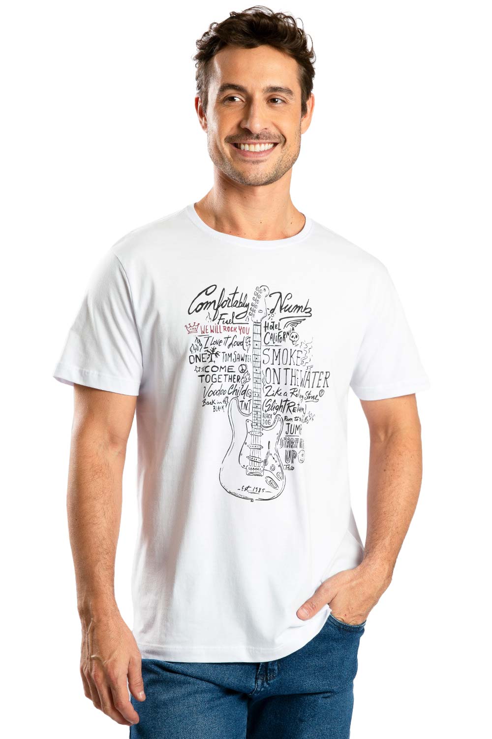T-Shirt Estampada Rockers Branca