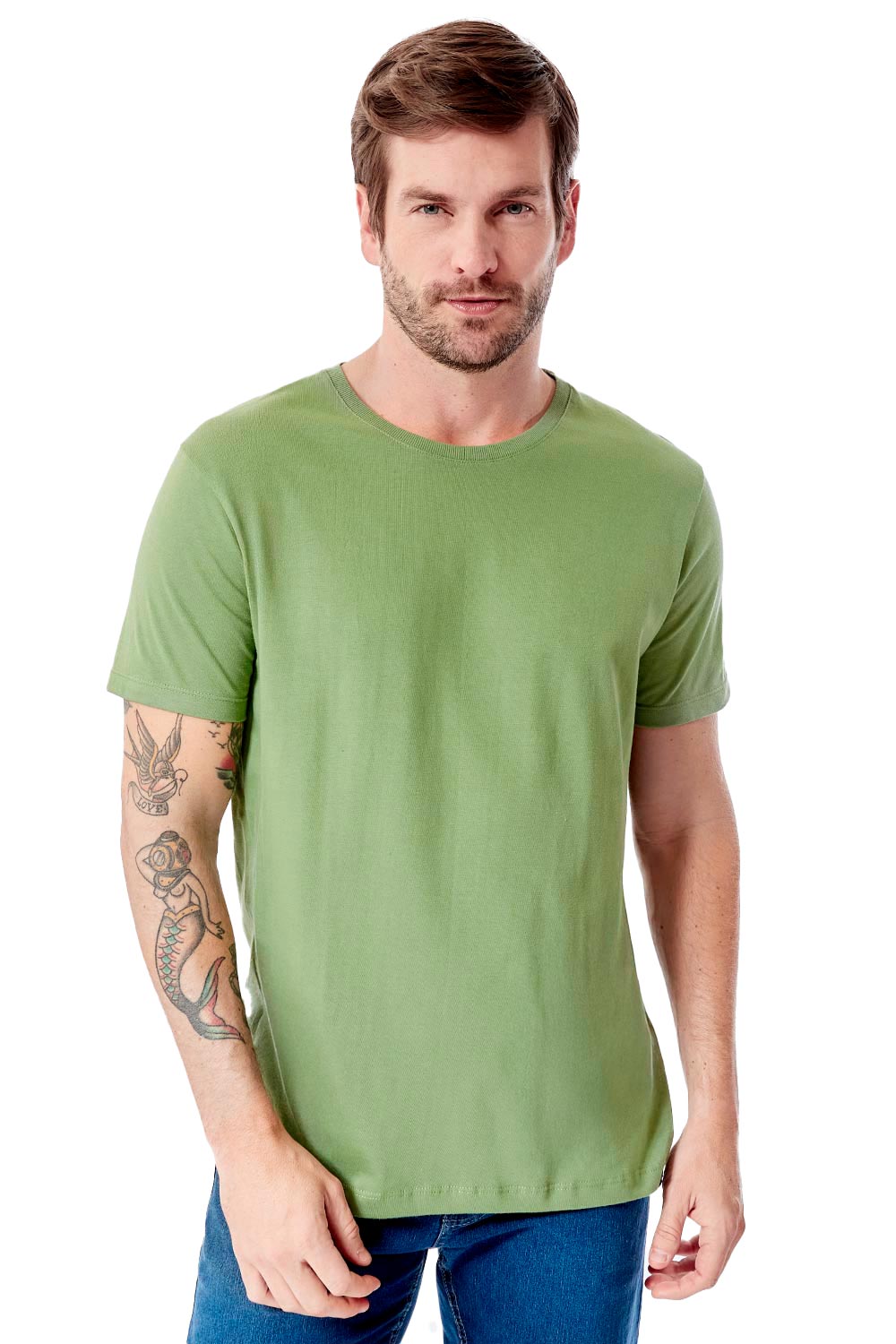 T-Shirt Básica Premium Fit Verde Militar