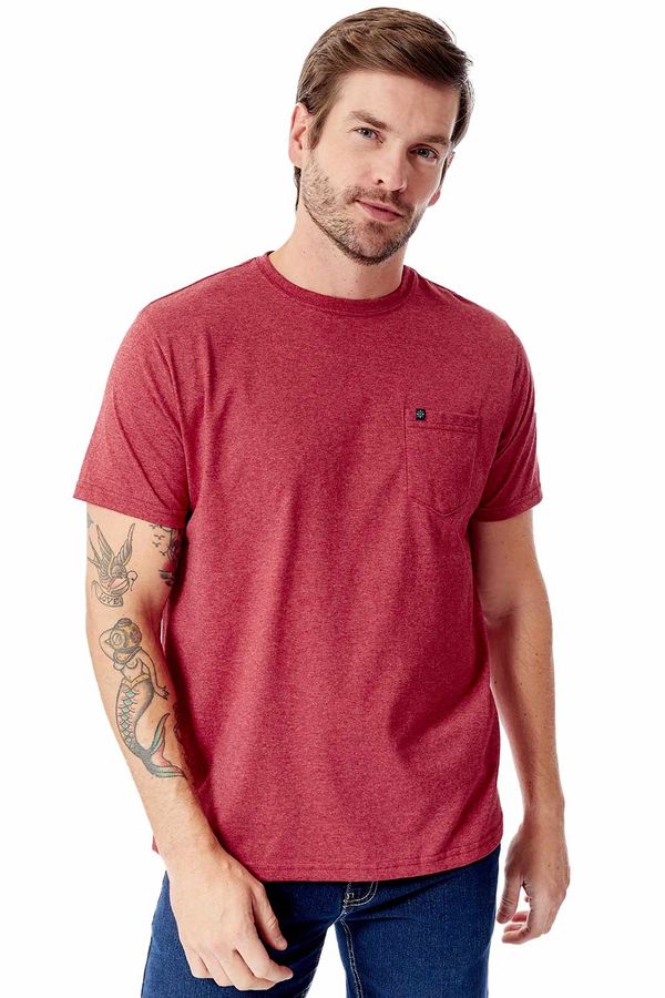 T-Shirt Básica Comfort Com Bolso Vermelho Escuro VERMELHO ESCURO/P