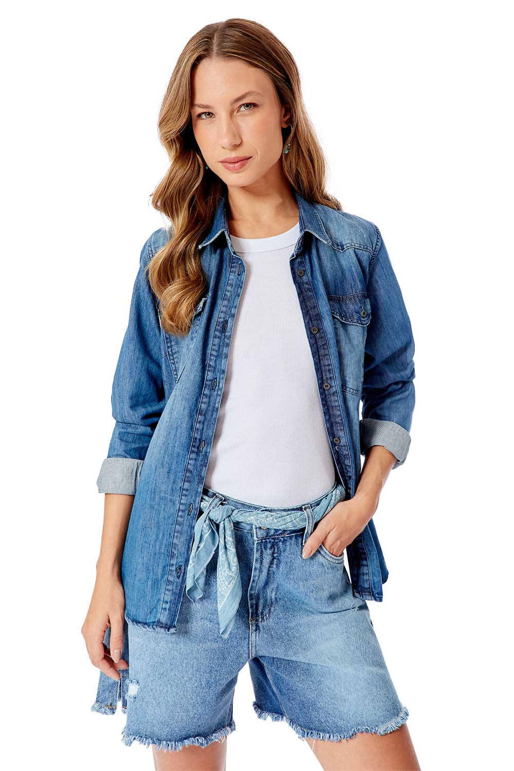 Camisa Jeans Western Destroyer