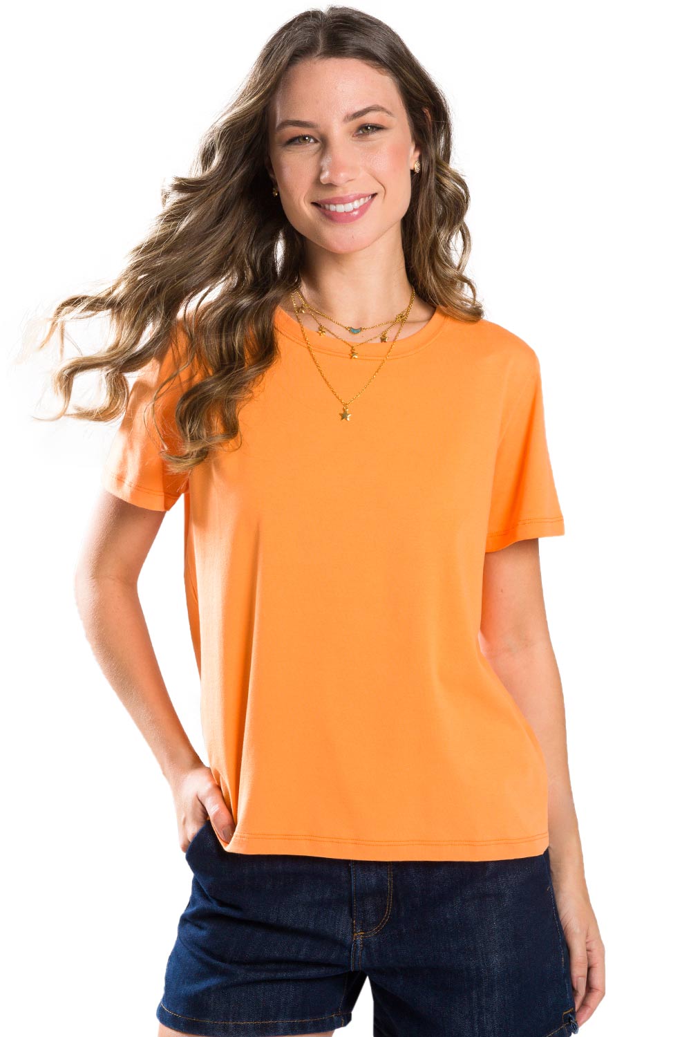 Blusa Básica Egípcia Premium Laranja