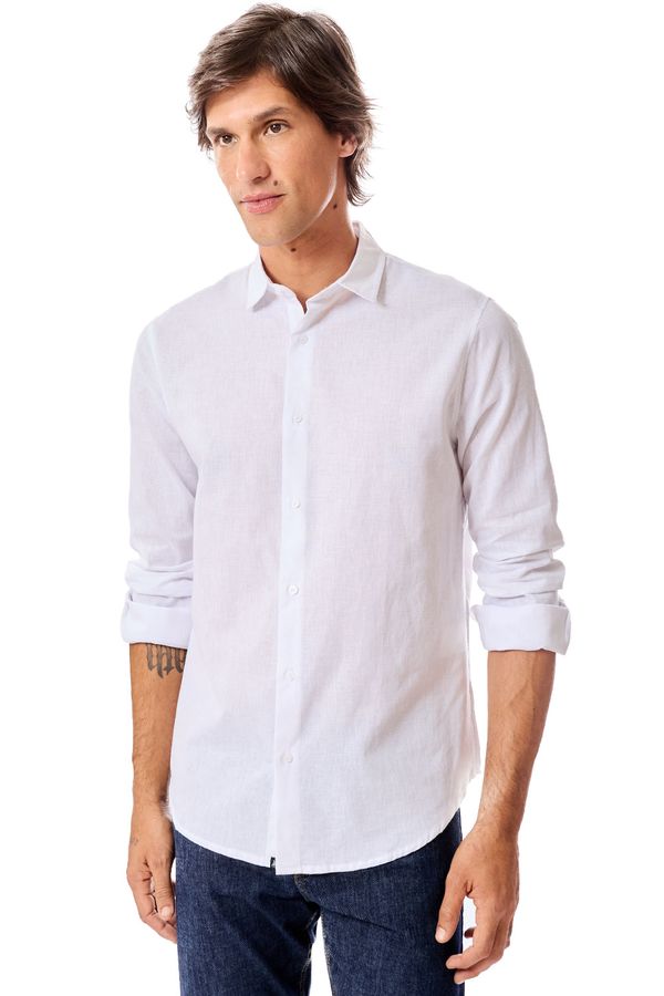 Camisa Linho Manga Longa Branca BRANCA/GGG