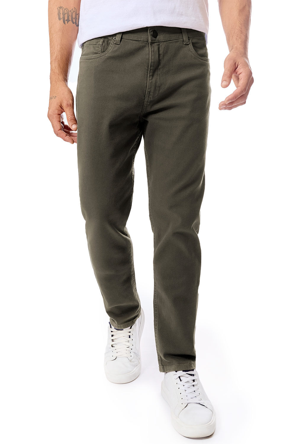 Calça Color Slim Verde Musgo