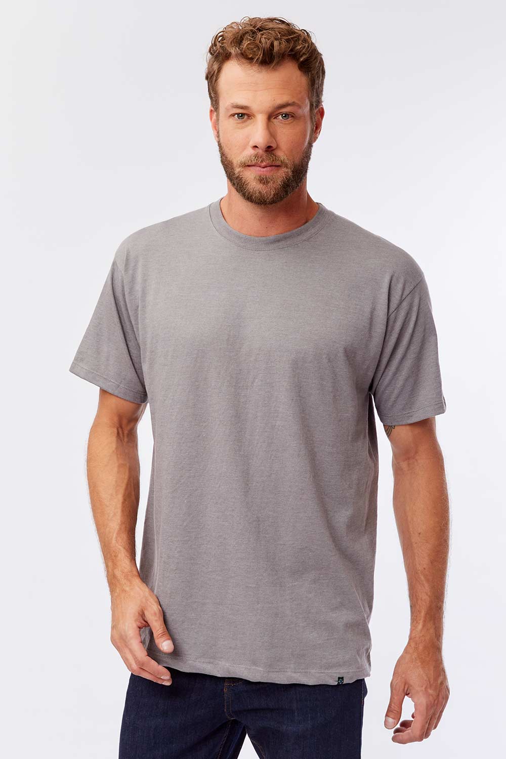 T-Shirt Básica Premium Sem Costura Oversized Cinza