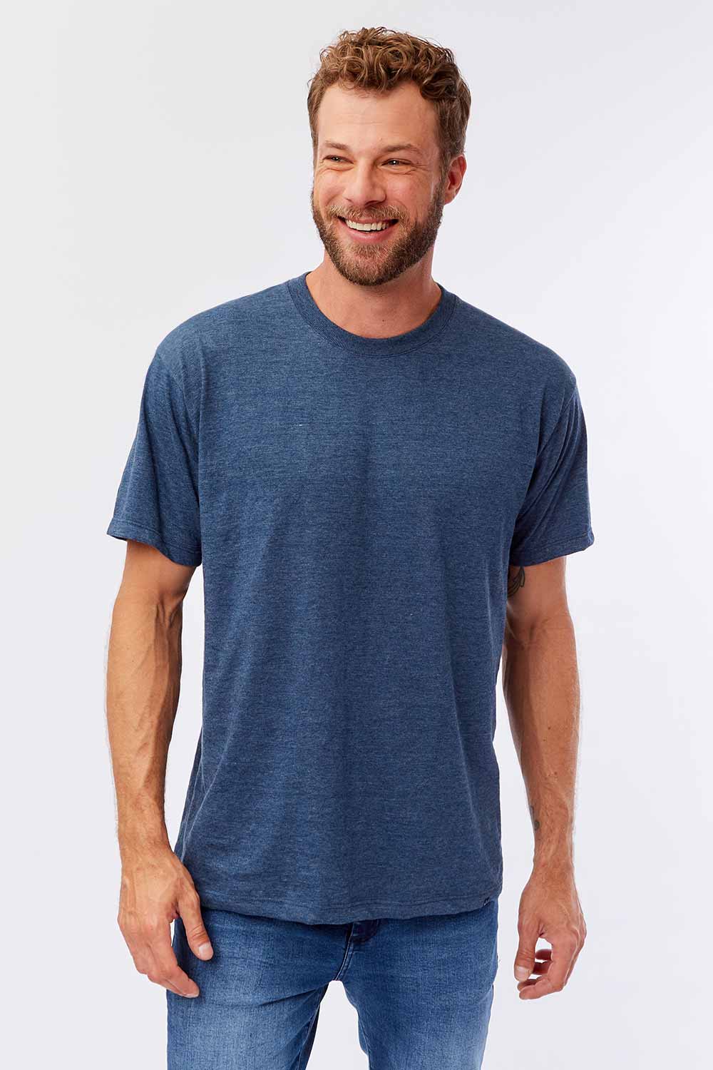 T-Shirt Básica Premium Sem Costura Oversized Azul Marinho