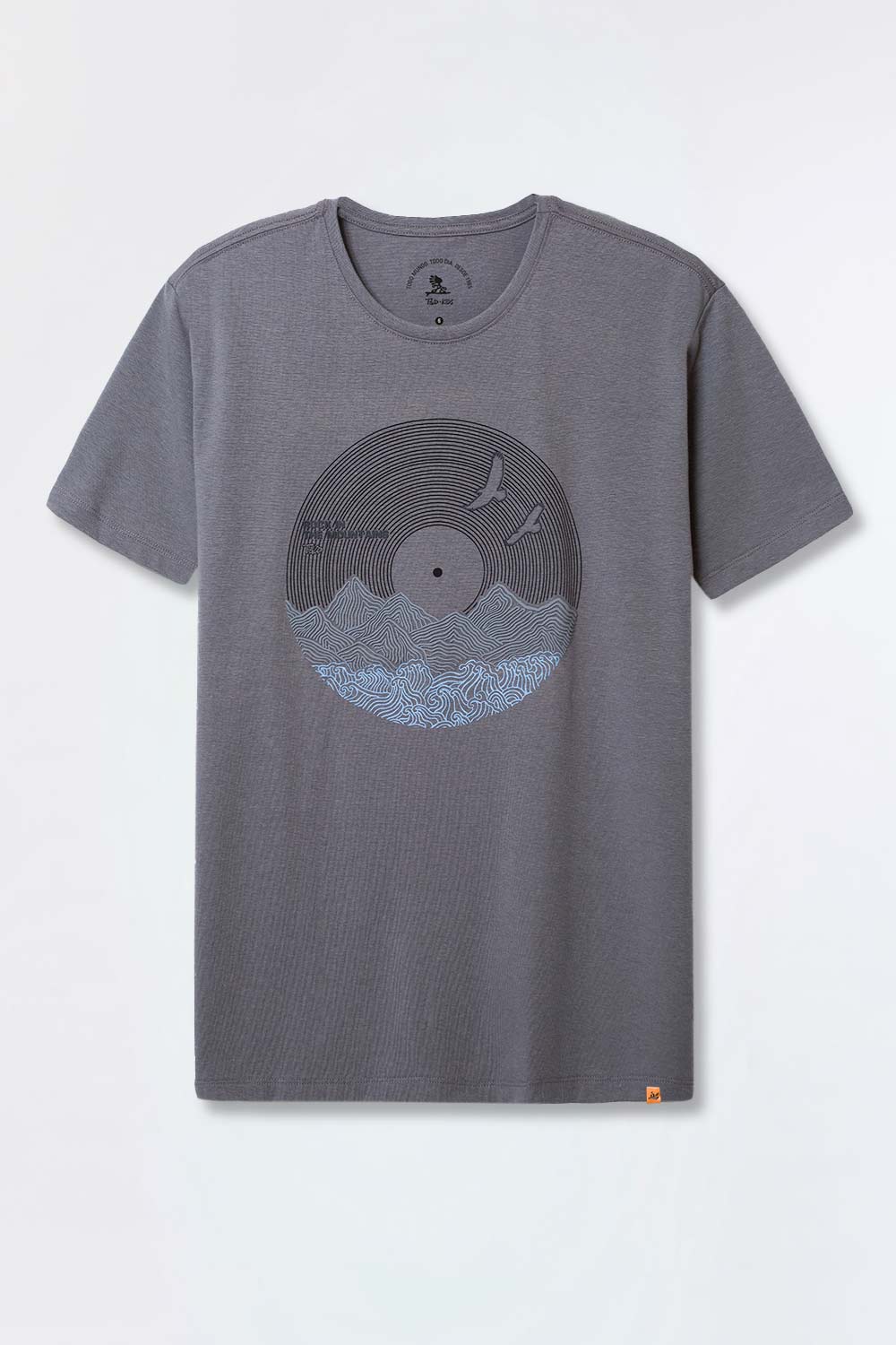 T-Shirt Infantil Estampada Flex Disco Em Relevo Grafite