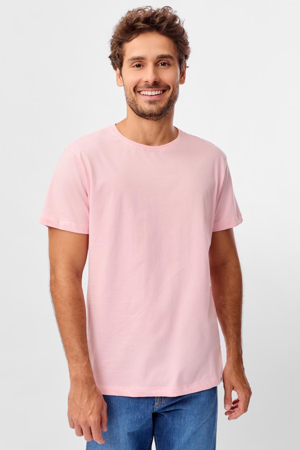 T-Shirt Básica Fit Rosa Claro