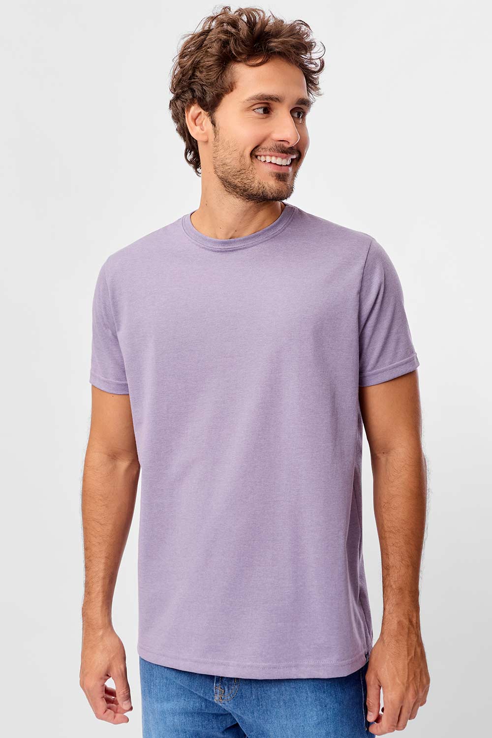 T-Shirt Básica Comfort Mescla Roxo