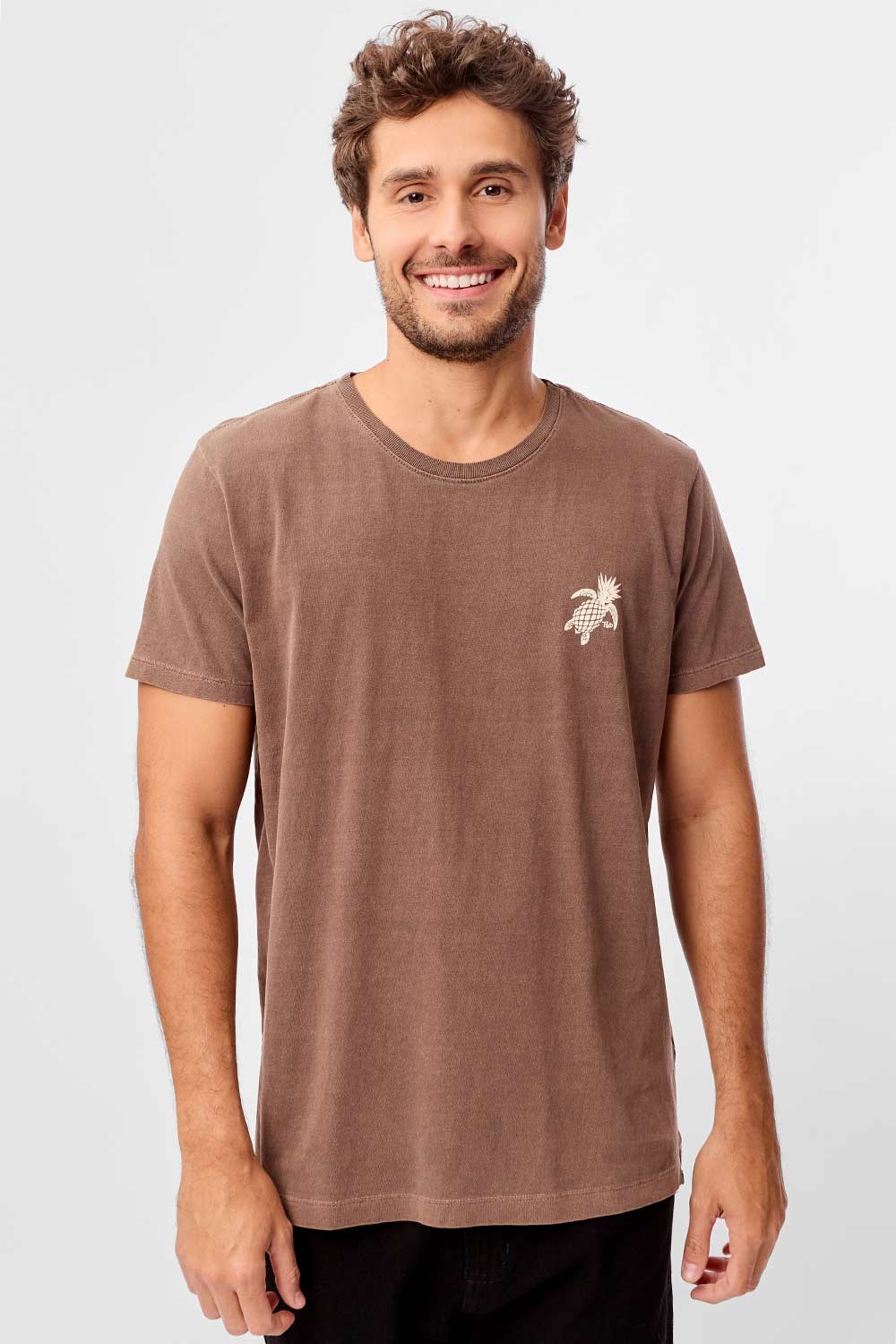 T-Shirt Estampada Stone Pineapple Marrom