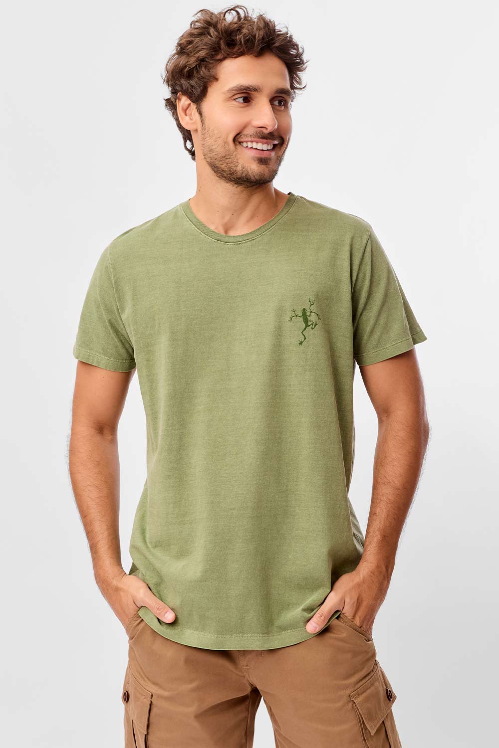 T-Shirt Estampada Stone Roots Verde Militar
