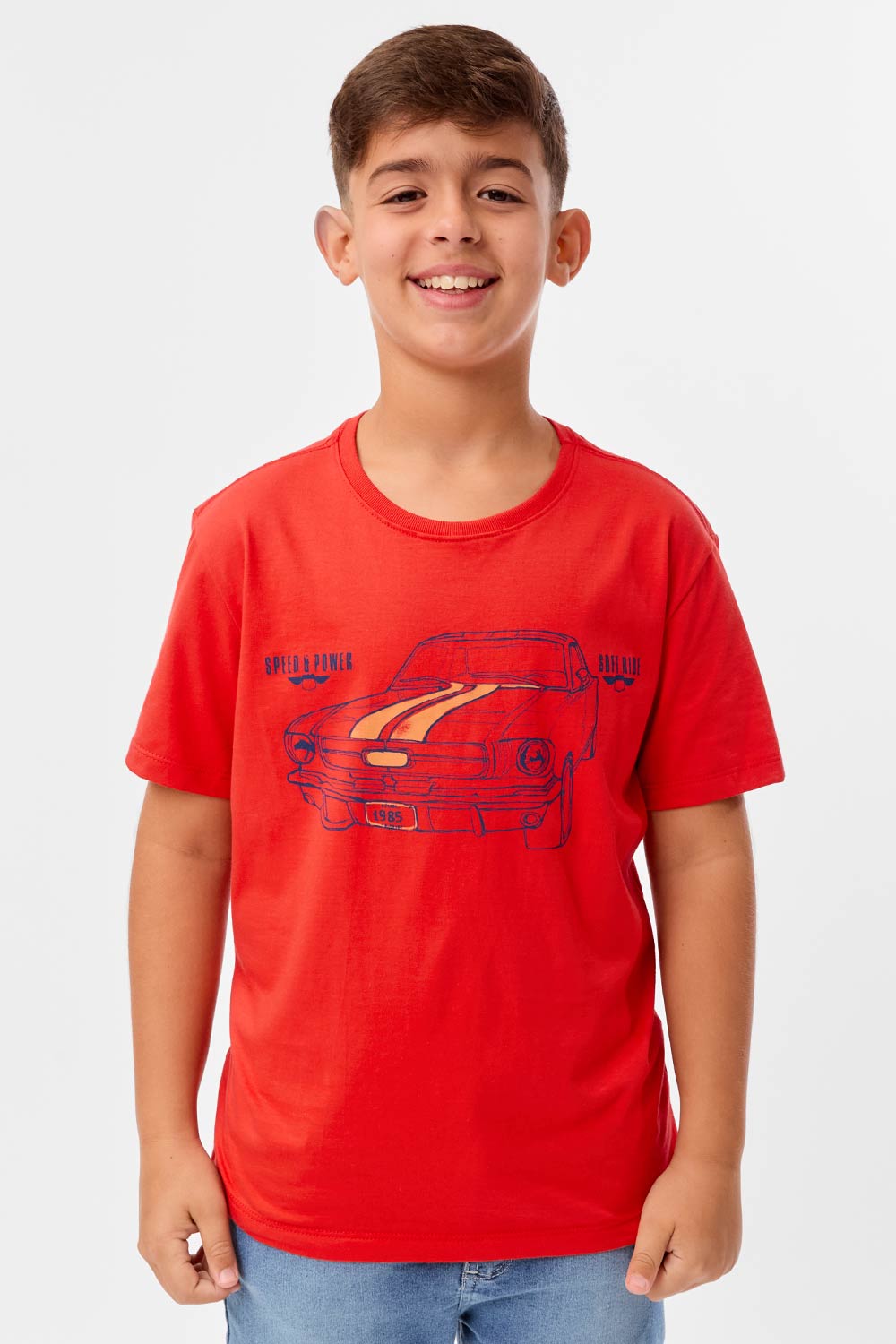T-Shirt Infantil Estampada Car Vermelha