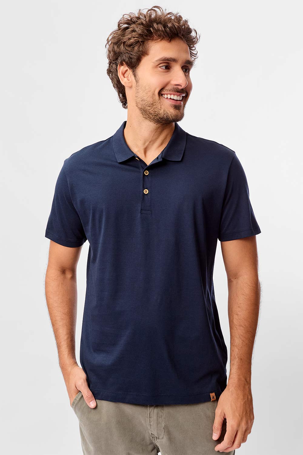 Polo Pima Azul Marinho