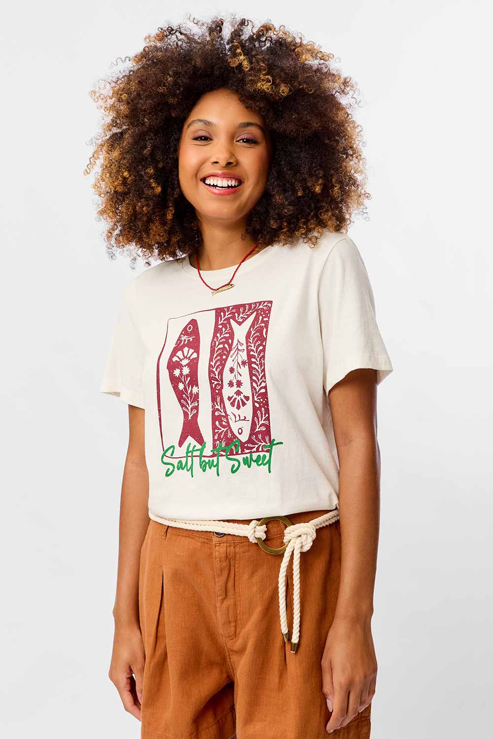 Blusa Estampada Sardinha Off White