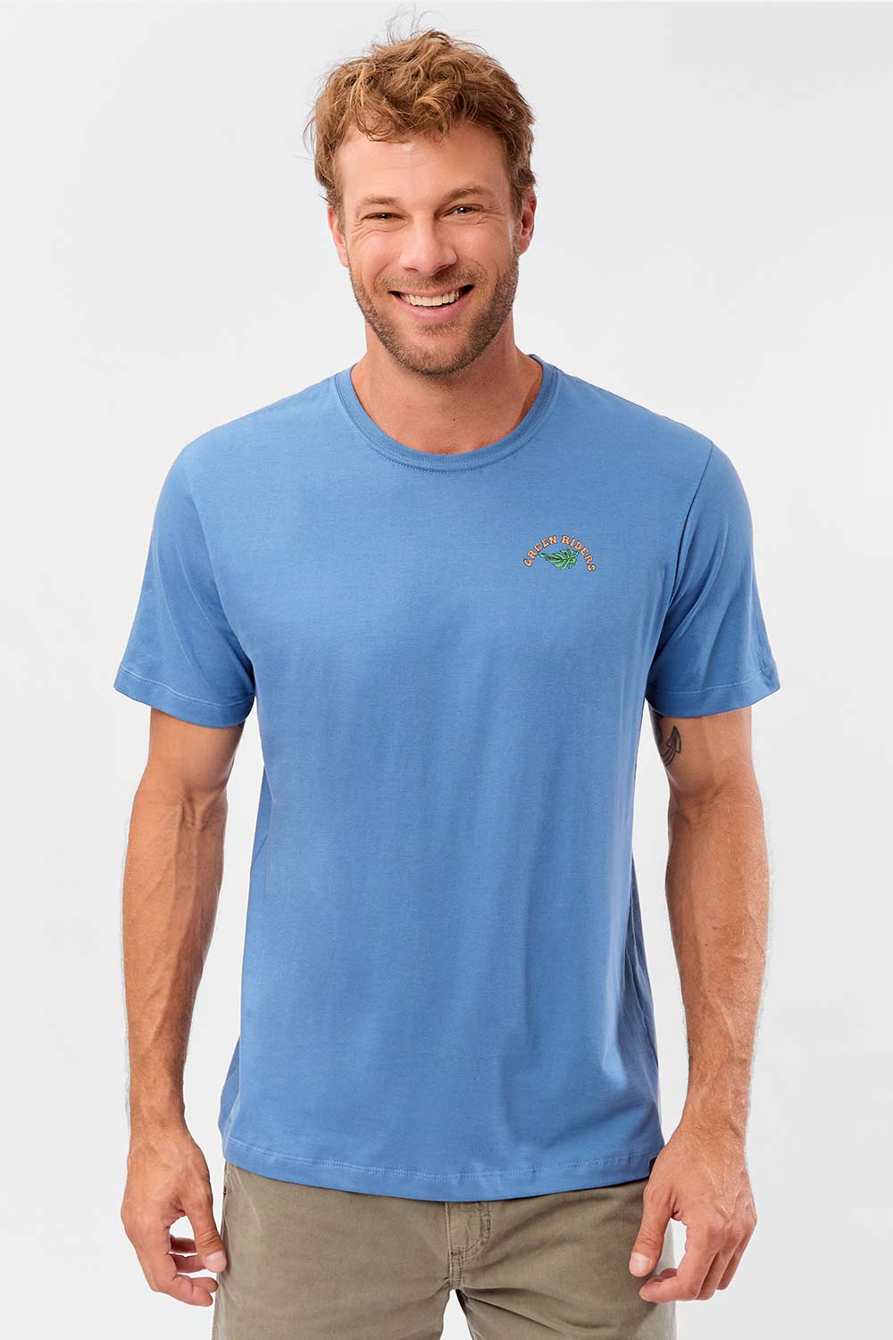 T-Shirt Estampada Riders Azul Jeans
