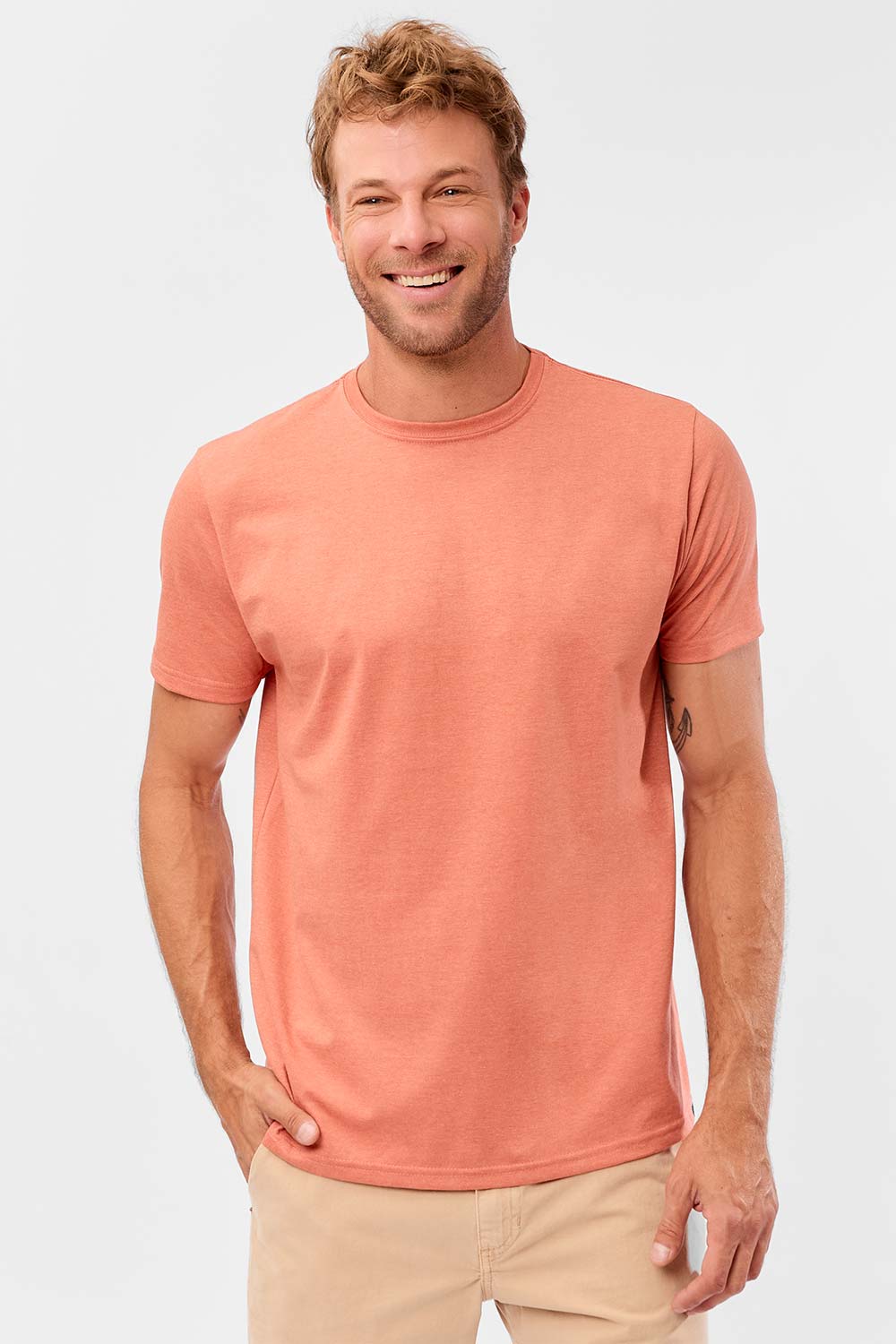 T-Shirt Básica Comfort Mescla Laranja