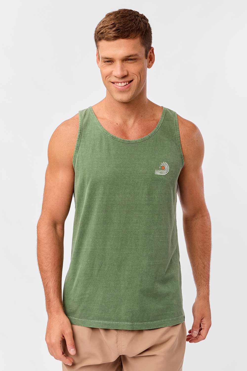Regata Especial Stone Com Carimbo Verde Musgo