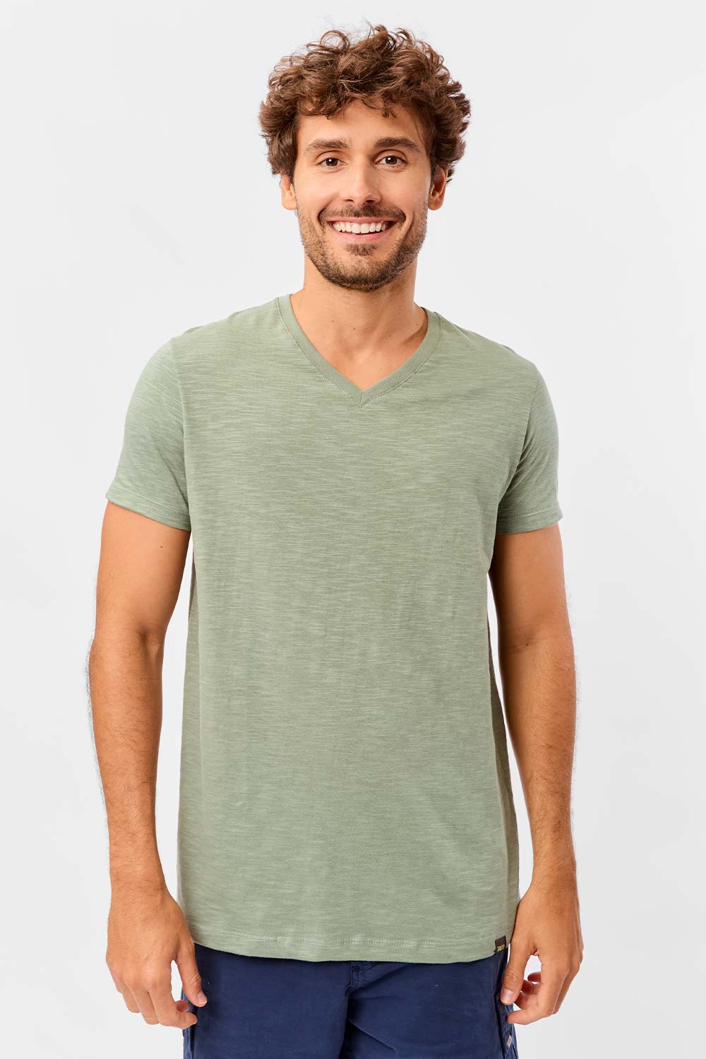 T-Shirt Gola v Básica Premium Verde
