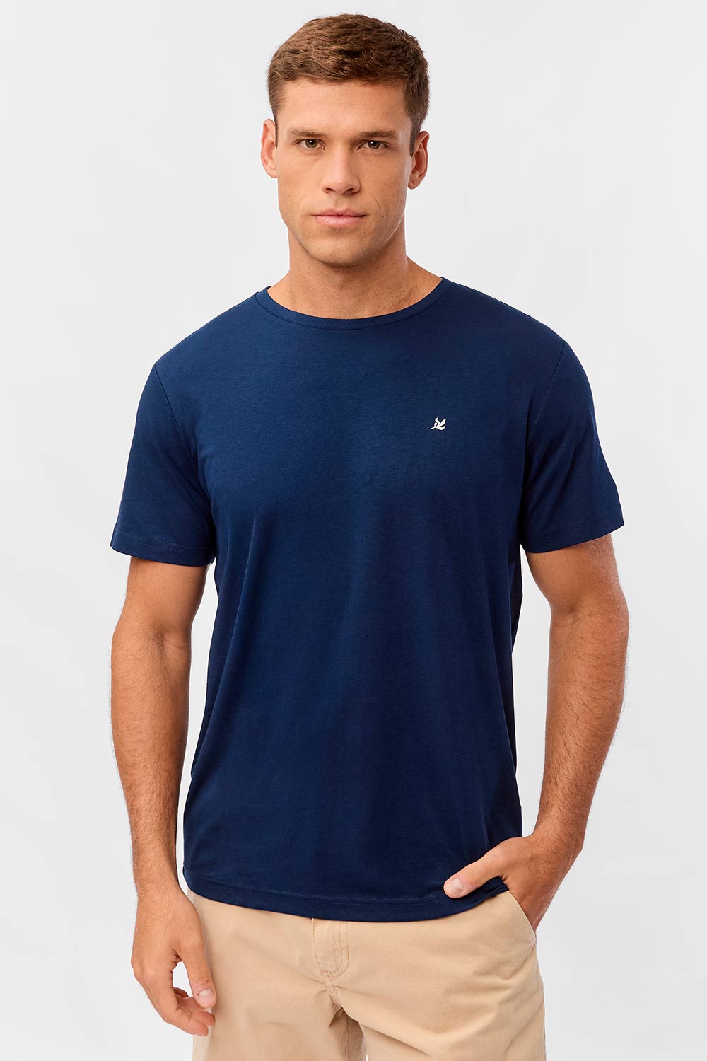 T-Shirt Básica Premium Modal Spandex Azul Marinho