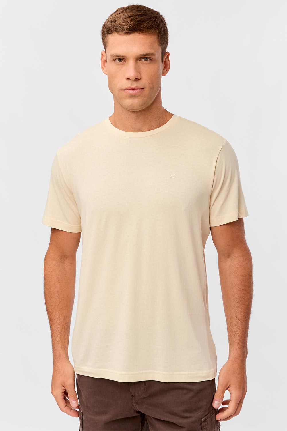T-Shirt Básica Premium Modal Spandex Off White