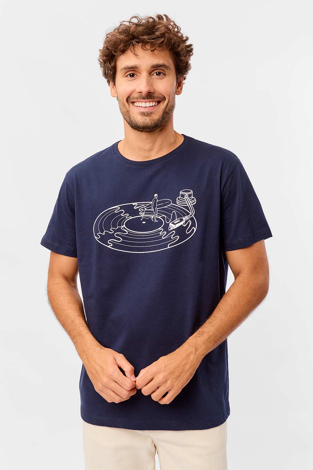 T-Shirt Estampada Summer Music Azul Marinho
