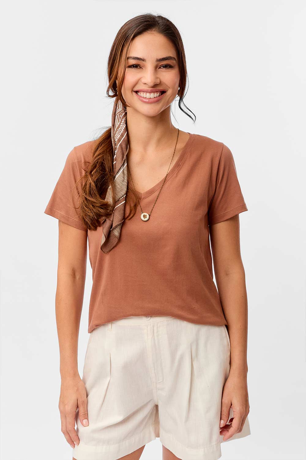 Blusa Básica Fio Penteado Marrom