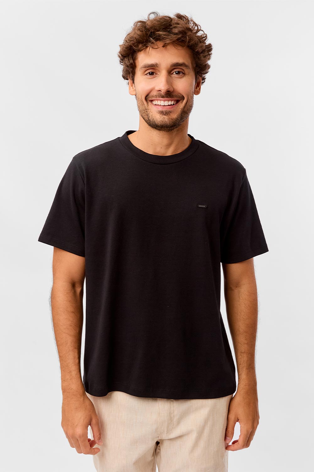 T-Shirt Básica Suedine Supima Preta