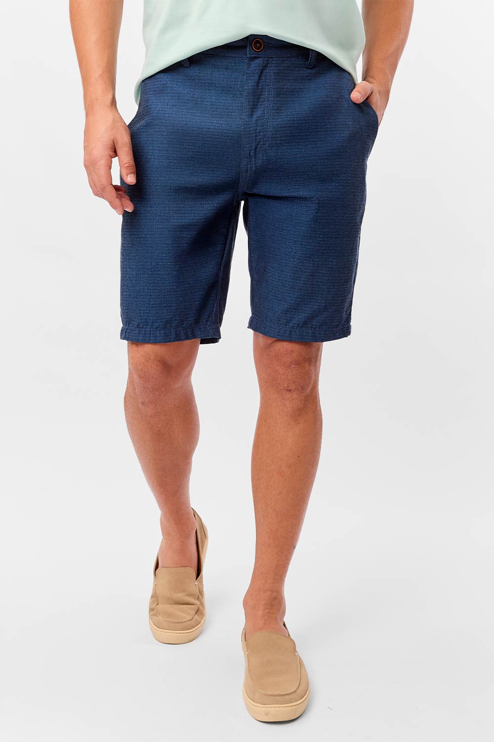 Bermuda Chino Fio Tinto Azul Marinho