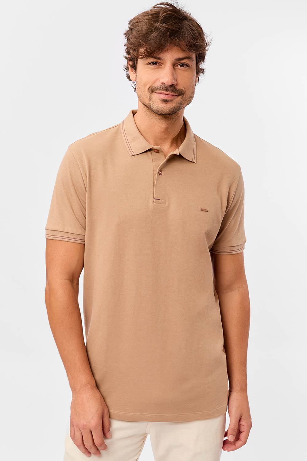 Polo Básica Comfort Piquet Khaki