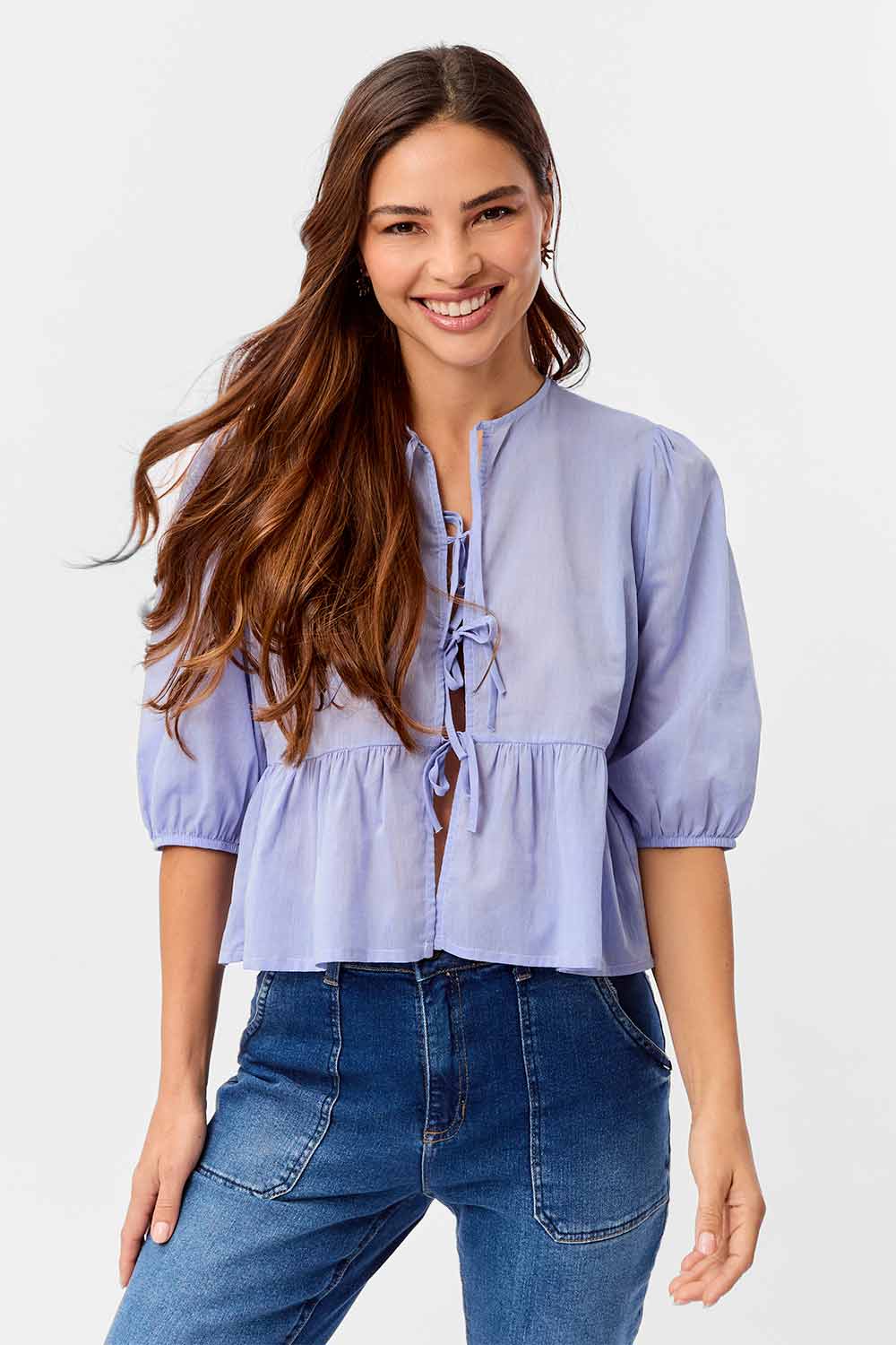 Blusa Bata Azul Clara