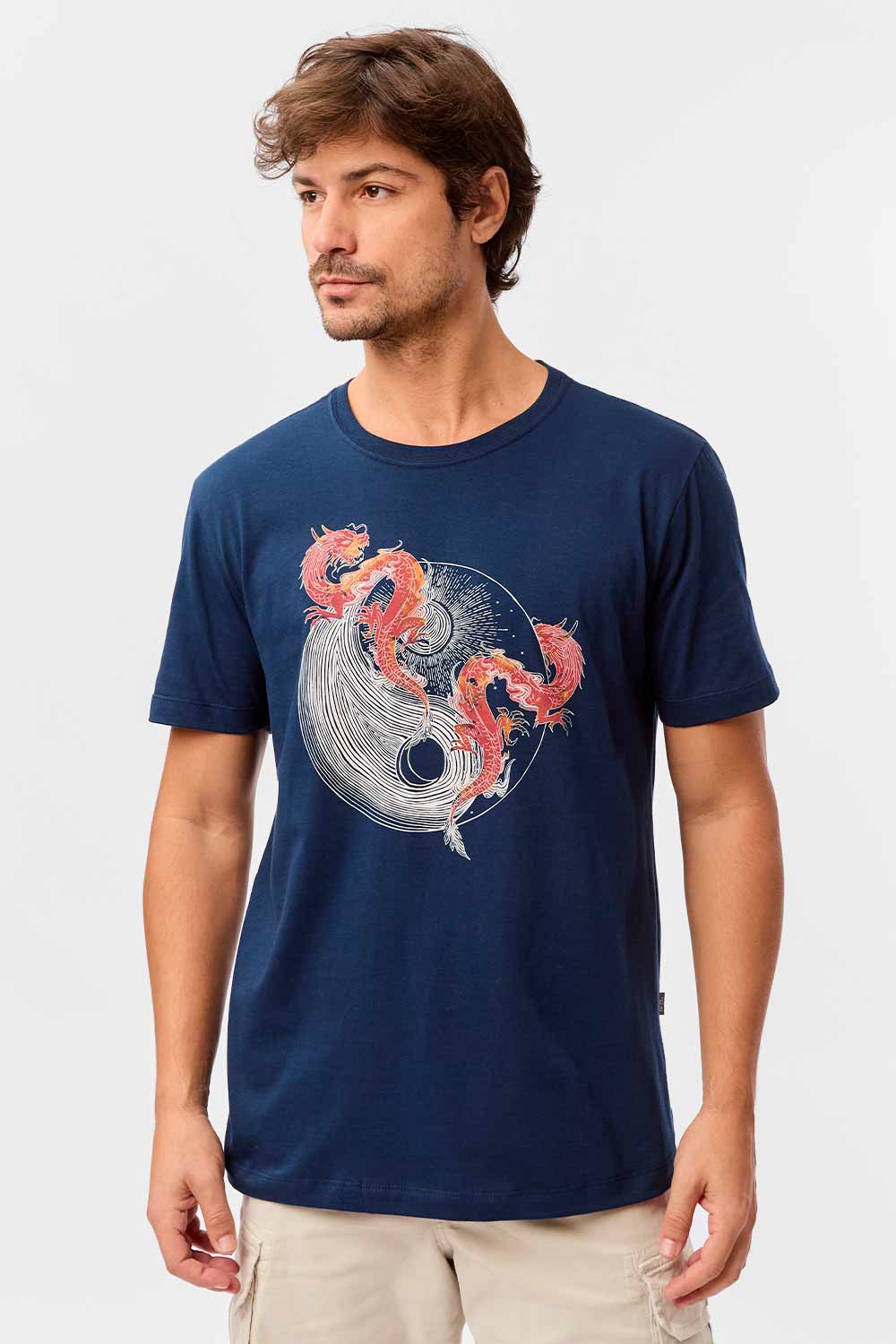T-Shirt Estampada Dragon Azul Marinho