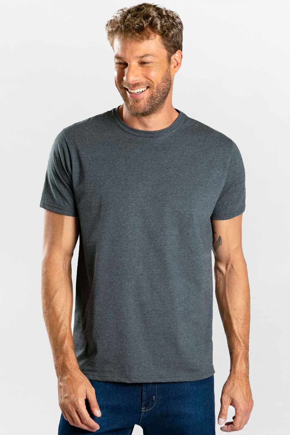 T-Shirt Básica Comfort Mescla Grafite