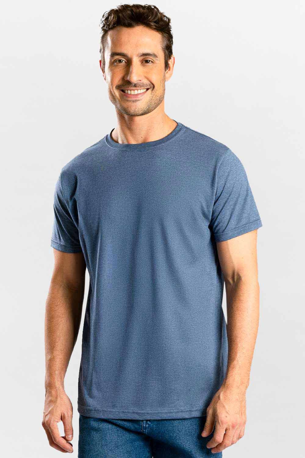 T-Shirt Básica Comfort Mescla Azul Marinho