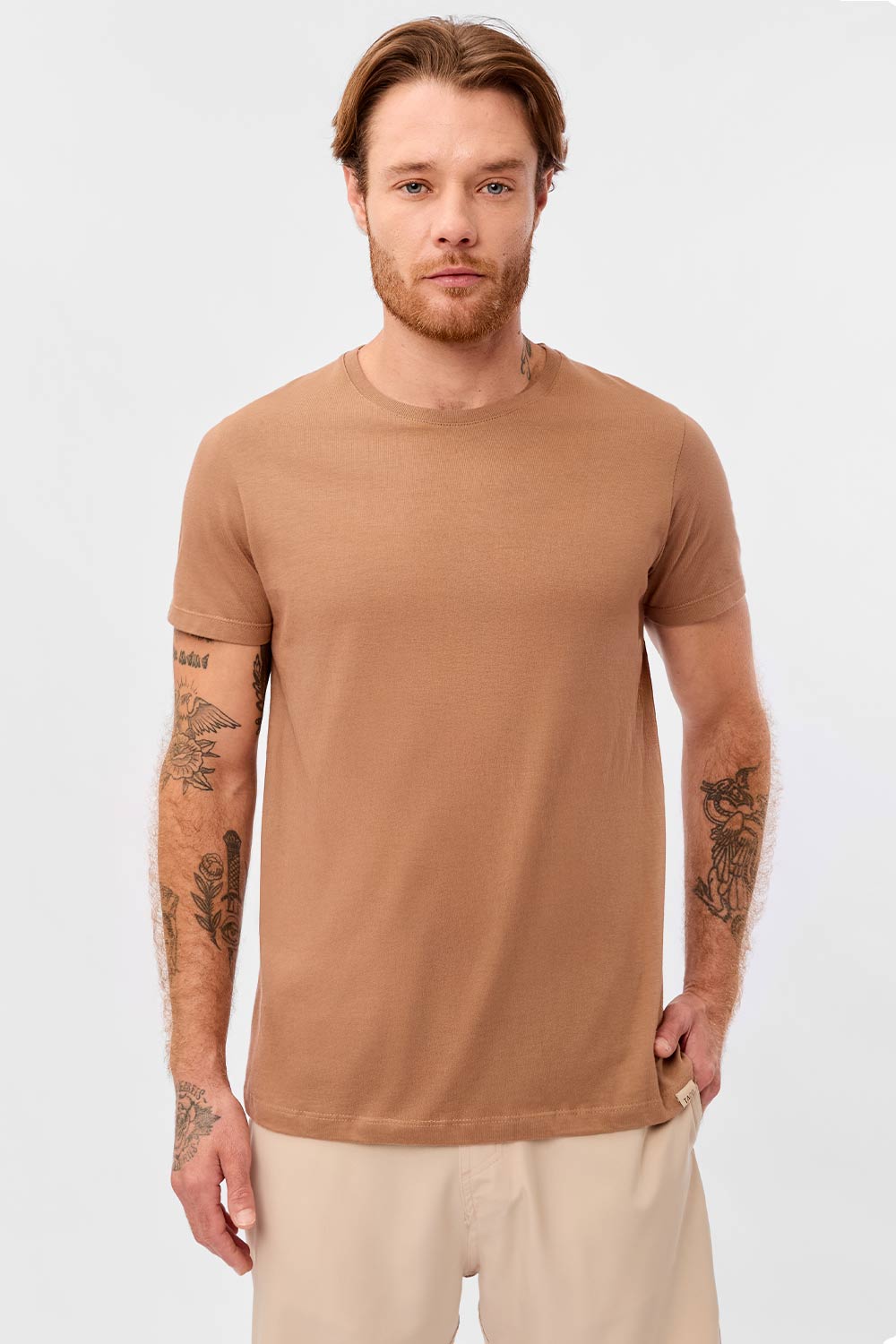 T-Shirt Básica Premium Fit Sem Costura Marrom