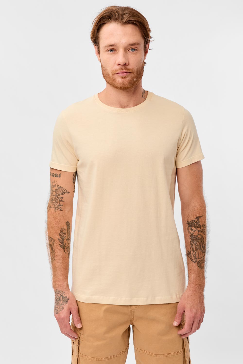 T-Shirt Básica Premium Fit Sem Costura Off White