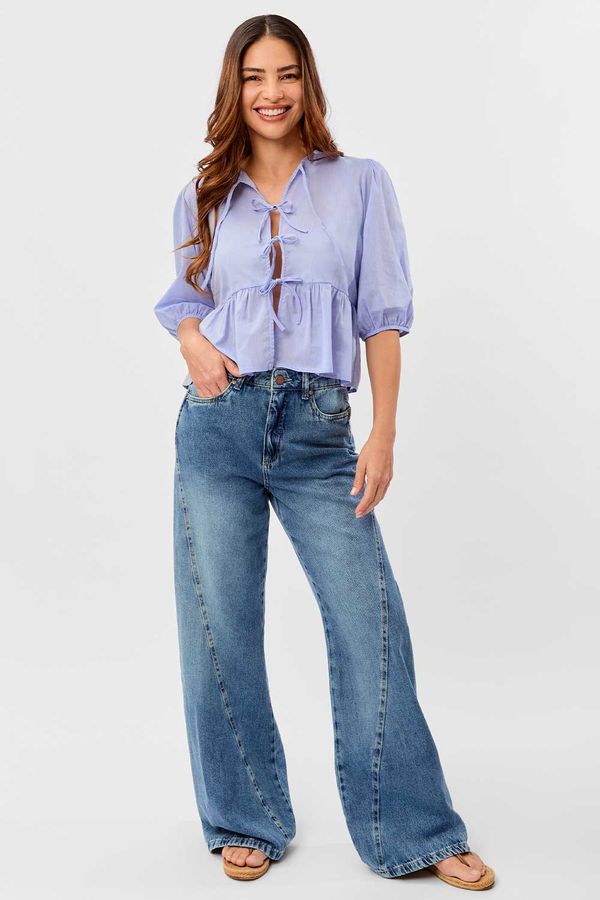 Calça Jeans Wide Leg Recorte Destroyer destroyer/38
